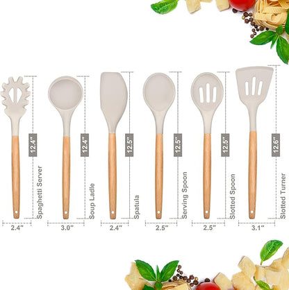 E-far Cooking Utensils Set of 6, Silicone Kitchen Utensils - Image 2