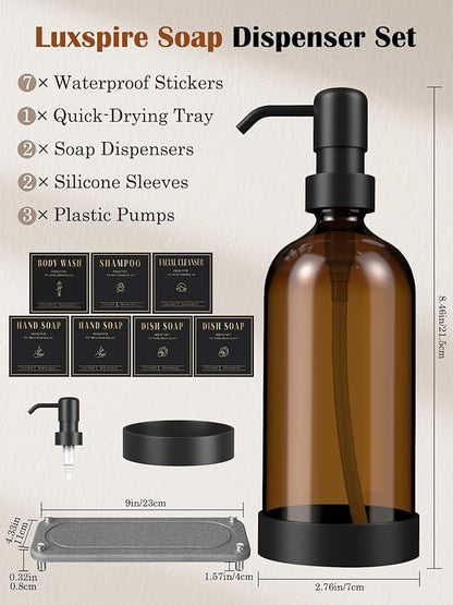 Luxspire Soap Dispenser Set, Hand Soap Dispensers - Image 7