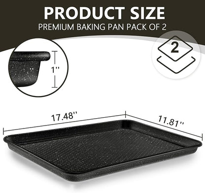 Wildone 2 Pack Half Sheet Baking Pans, Honeycomb Embossed Nonstick Baking Sheet - Image 2
