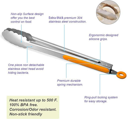 304 Stainless Steel Kitchen Cooking Tongs - Image 5