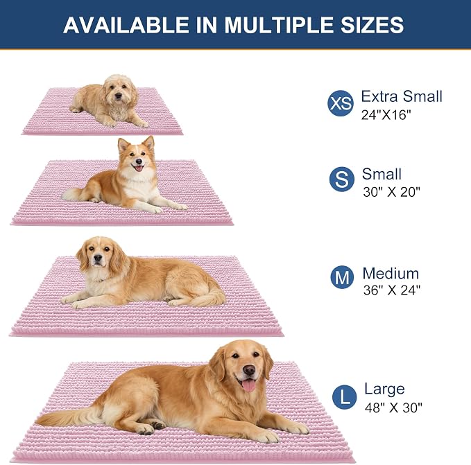 OLANLY Dog Door Mat for Muddy Paws 24x16, Ultra Absorbent Chenille Mud Doormat - Image 2
