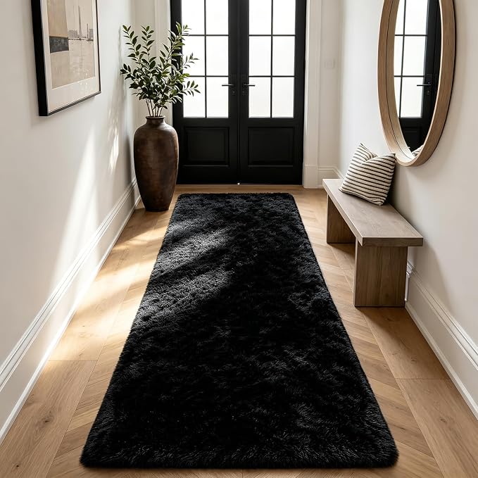 Shag Runner Rug for Bedroom Living Room 3x7 Upgrade Non-Slip Fluffy Soft - Image 6