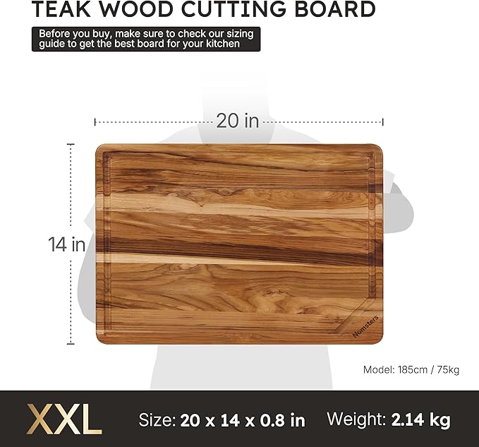 20'' Extra Large Teak Wood Cutting Board - Image 2