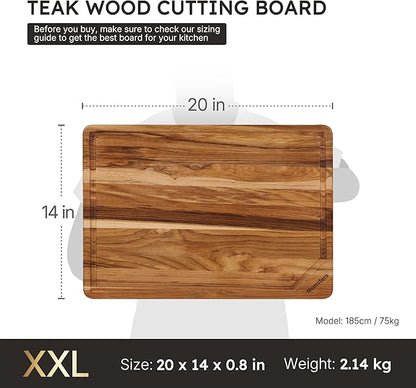 20'' Extra Large Teak Wood Cutting Board - Image 2