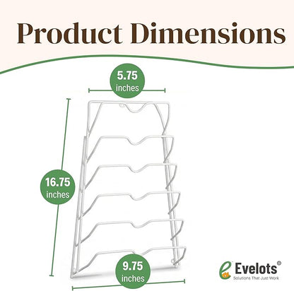 Evelots 6 Pot Lid Organizer for Cabinet or Pantry Wall - Image 2