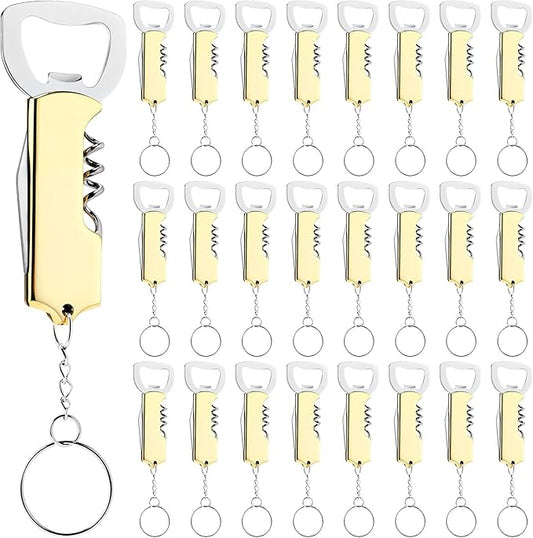 Ziliny 24 Pcs Bottle Opener Keychain Bulk Wine Bottle Beer Opener Keychain by Ziliny