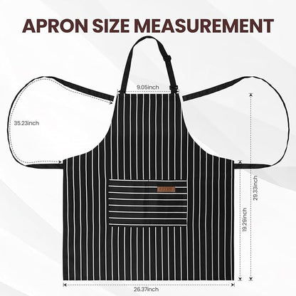 Serrenf 2 Pack Apron, Cooking Kitchen Aprons, Adjustable Bib Apron - Image 2