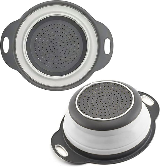 White Round Silicone Collapsible Colander – Silicone Round Kitchen Strainers by KillersInstinctOutdoors