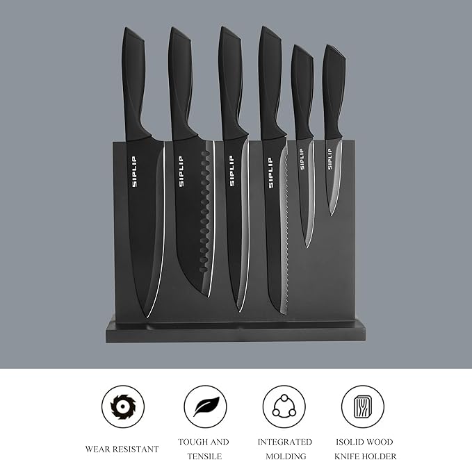 Kitchen knife set with Magnetic knife holder, 15 pieces high carbon stainless - Image 3