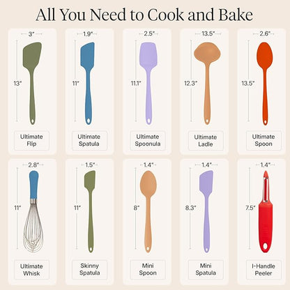 GIR: Get It Right 10-Piece Silicone Ultimate Kitchen Utensil Set – Spatulas - Image 3