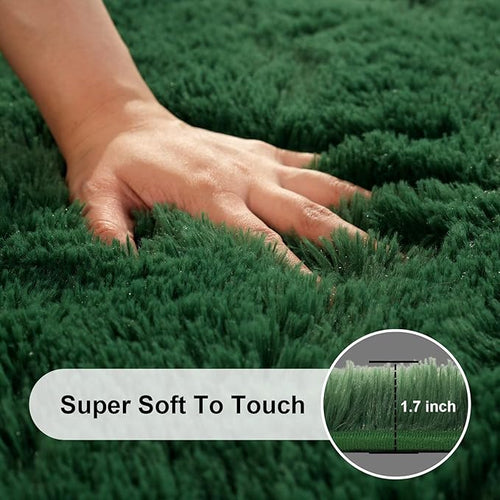 8x10 Area Rugs for Living Room, Large Fluffy Dark Green Rugs for Bedroom - Image 2