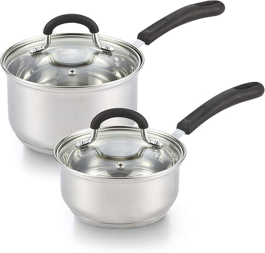 Cook N Home 1 & 2 Quart Stainless Steel Saucepan Sets by CookNHome