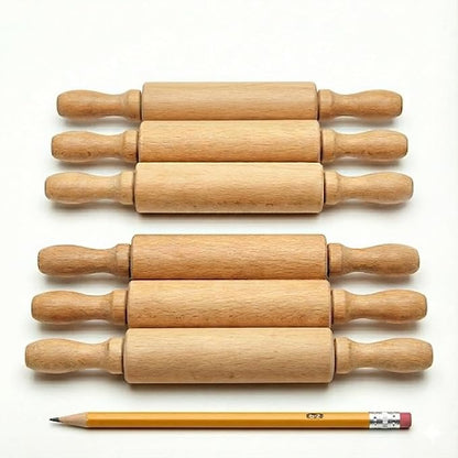8-Inch Premium Kids Mini Rolling Pins Splinter-Free, Non-Stick Hardwood by SensationallyOT