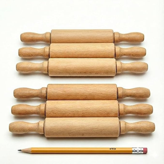 8-Inch Premium Kids Mini Rolling Pins Splinter-Free, Non-Stick Hardwood by SensationallyOT