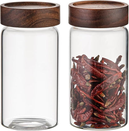 18 OZ Glass Coffee Jars with Top Screw Lid Ground Sugar Spice Herb Container - Image 6