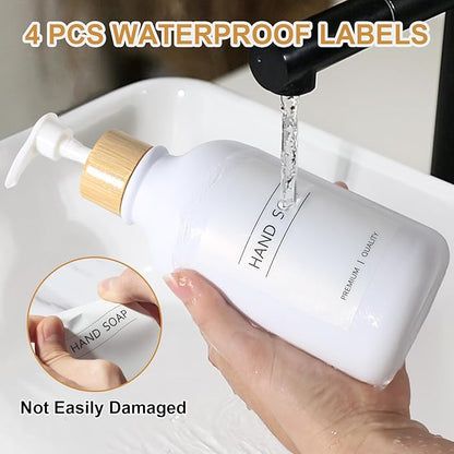 KASUNTING White Soap Dispenser, 2 Pack Plastic Bathroom Hand Soap and Lotion - Image 4