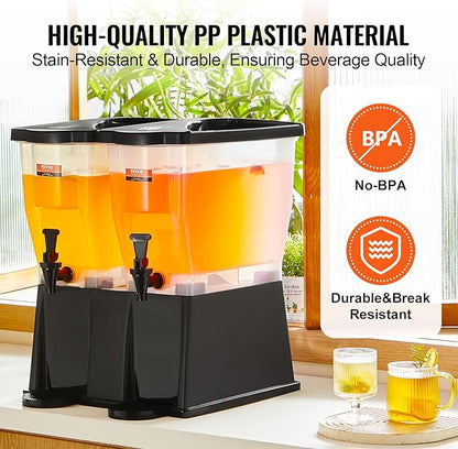 VEVOR Beverage Dispenser, 3 Gallon x 2 Drink Dispensers - Image 4
