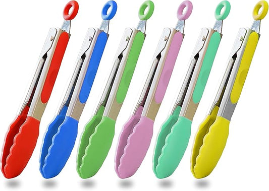 HINMAY Small Tongs Set 7-Inch Mini Tongs by HINMAY