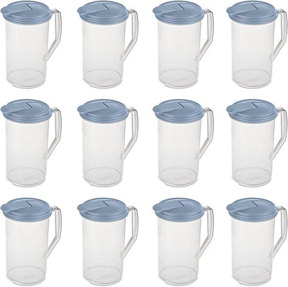 Sterilite 2 Quart Clear Round Plastic Pitcher, Dishwasher Proof by Sterilite