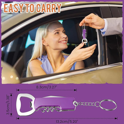 Ziliny 24 Pcs Bottle Opener Keychain Bulk Wine Bottle Beer Opener Keychain - Image 6