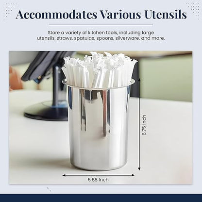 OCS Parts 6.75-Inch Kitchen Utensil Holder | Stainless Steel Dishwasher Safe - Image 2