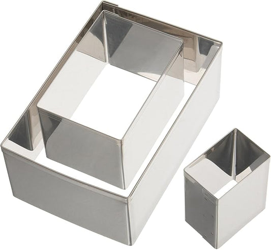 Ateco Pastry Rectangle Cutter Set 3pc, Plain Edge by Ateco