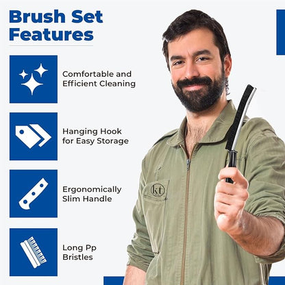 6pcs Hard Bristle Crevice Cleaning Brush Set, Grout Brush, Skinny Scrub Brush - Image 6