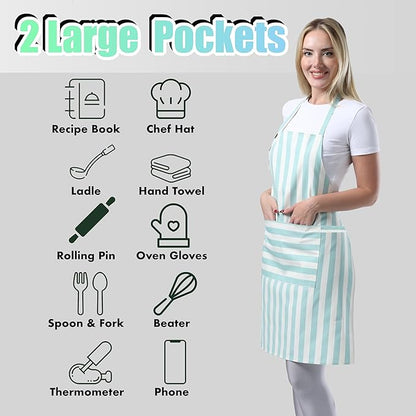 TOSHEX Kitchen Apron Waterdrop Resistant Cotton Apron - Image 3
