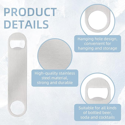 100 Pack Flat Beer Bottle Opener 7 inch Stainless Steel Flat Bottle Opener Beer - Image 3