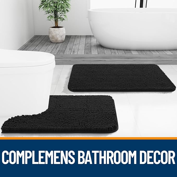OLANLY Bathroom Runner Rugs 47x24, Extra Soft Absorbent Chenille Bath Rugs - Image 7