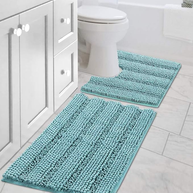 H.VERSAILTEX Bathroom Rugs Set 2 Piece Bathroom Contour Rug Toilet Mat Sets by HVERSAILTEX