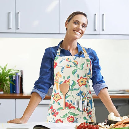 DILLMAN Aprons for Women with Pockets Cotton Linen Cooking Kitchen Baking Soft - Image 2