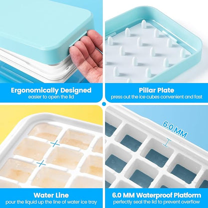 Ice Cube Tray with Lid and Bin, PHINOX 56 pcs Ice Trays - Image 6