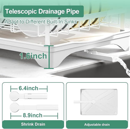 Dish Drying Rack, Dish Racks for Kitchen Counter, Metal Dish Drainer - Image 4