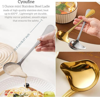 2-Pack Gravy Spoon Small Ladle for Sauce/Gravy / .1 Ounce mini Stainless Steel - Image 2