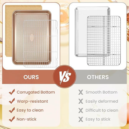 Baking pans Set, 2 Sheet Pans and 250 unbleached Sheets of Parchment Paper - Image 6