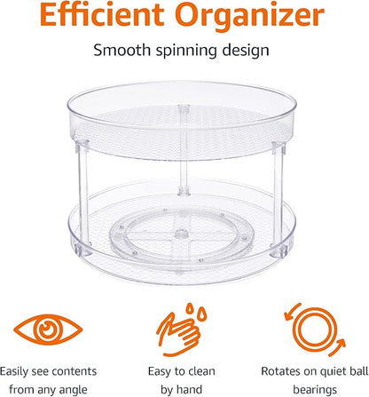 Amazon Basics 2 Tier Lazy Susan Turntable Organizer - Image 2