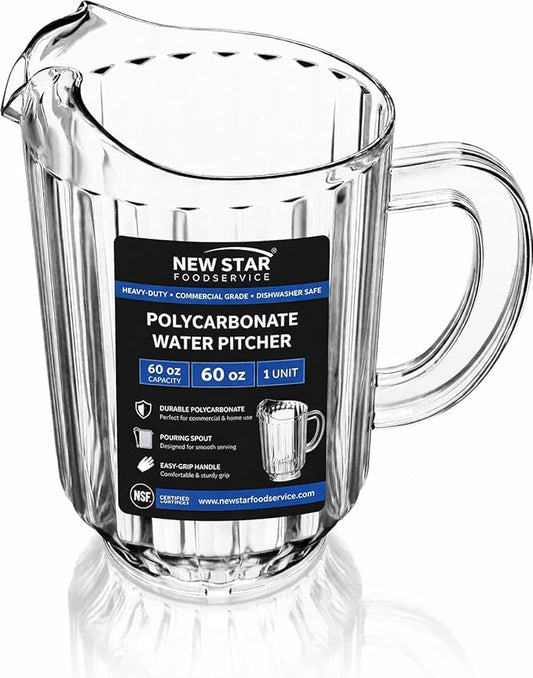 New Star Foodservice Commercial Polycarbonate Water Pitcher, 60 oz by NewStarFoodservice