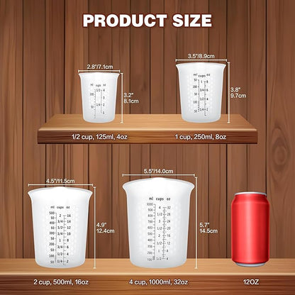 Silicone Measuring Cups 4-Pack Set, Reusable Silicone Cup - Image 2