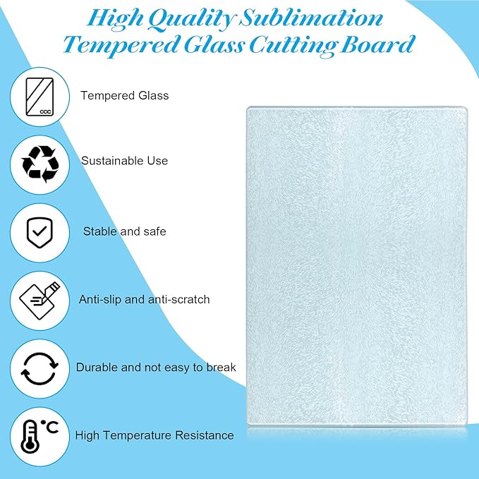 10 Pcs Sublimation Cutting Board Blanks, Textured Tempered Glass Cutting Boards - Image 6