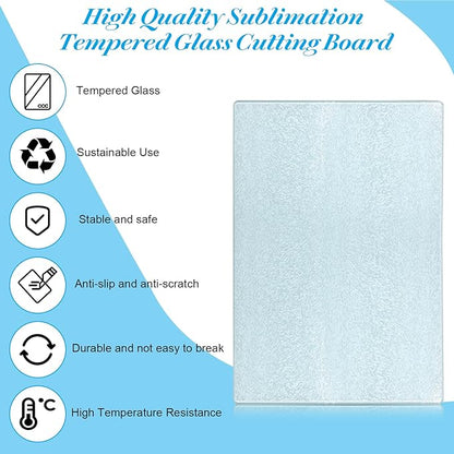 10 Pcs Sublimation Cutting Board Blanks, Textured Tempered Glass Cutting Boards - Image 6