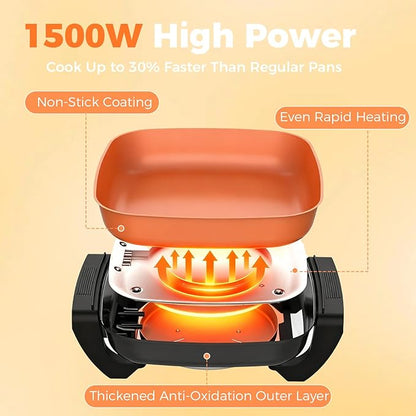 OSTBA 12"x12" Electric Skillet - Image 2