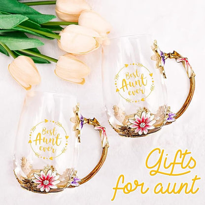 OEAGO Gifts for Aunt from Niece Nephew Tea Cup Cool Birthday Gift Enamel Flower - Image 5
