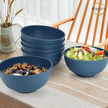 Wheat Straw Bowls Set 60 OZ Unbreakable Large Cereal Bowls Set of 6 Microwave - Image 7