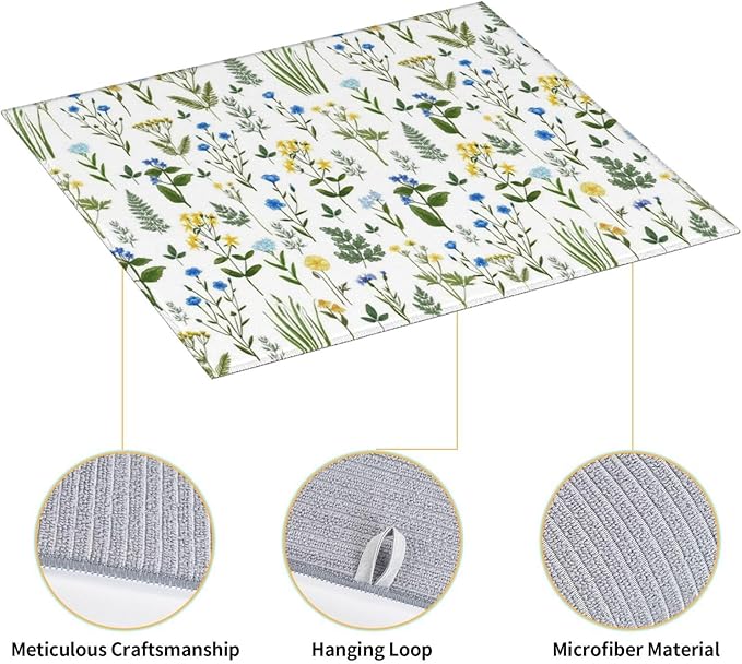 Blue Yellow Wildflower Dish Drying Mats - Image 6