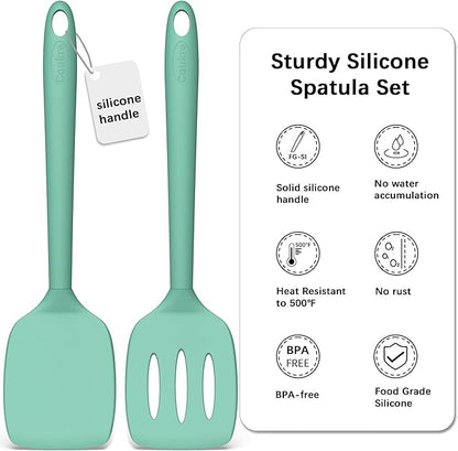 Coukre 2 Pack Silicone Spatula Set, High Heat Resistant, BPA Free Kitchen - Image 2