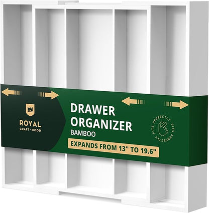 ROYAL CRAFT WOOD Luxury Bamboo Kitchen Drawer Organizer by RoyalCraftWood