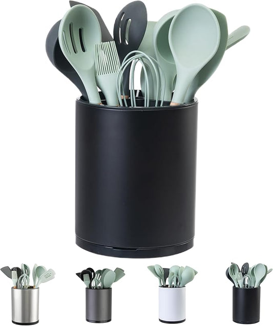 LIBODOUR Kitchen Utensil Holder Extra Large 360°Rotating by ModernandFarmhouseUtensilHolder