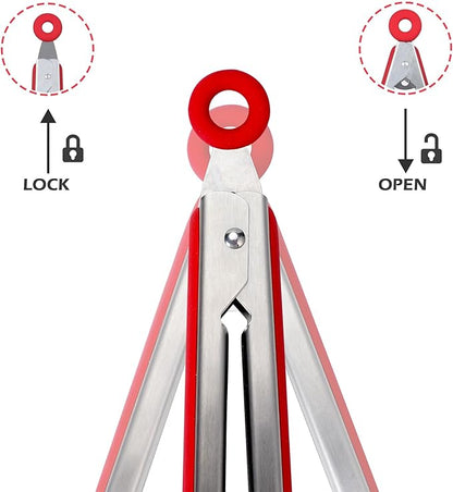 Kitchen Tongs, Premium Stainless Steel, Food-Grade Silicone Tips - Image 5