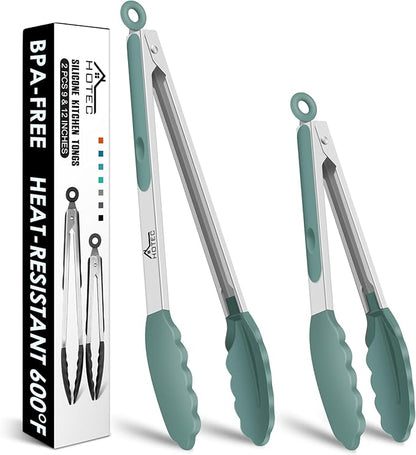 HOTEC Premium Stainless Steel Locking Kitchen Tongs by Hotec